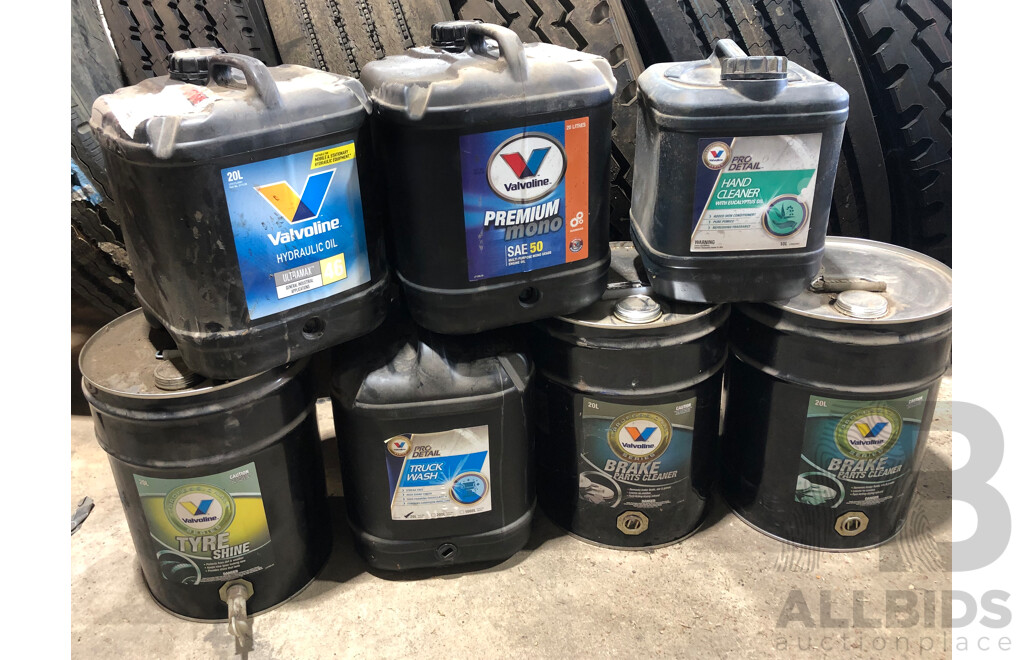 Assortment of Seven Valvoline Truck Care and Cleaning Products