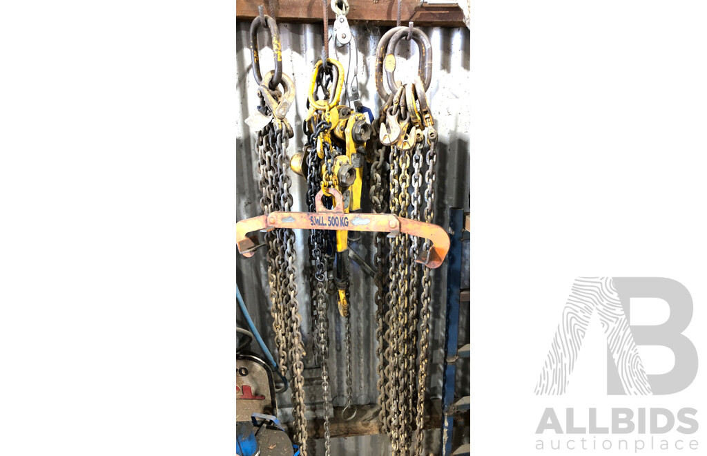 Large Collection of Rigging Chains - Varius Sizes