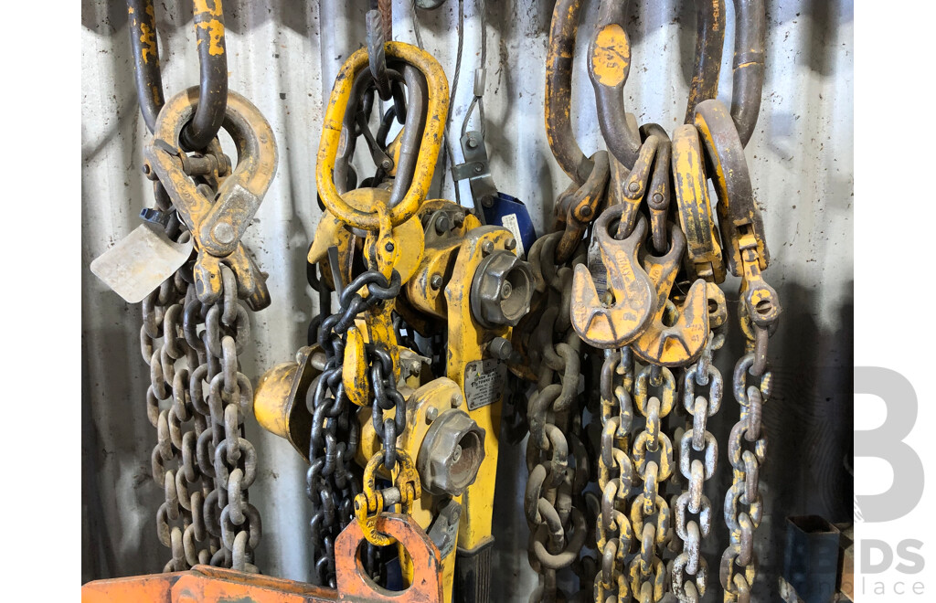 Large Collection of Rigging Chains - Varius Sizes