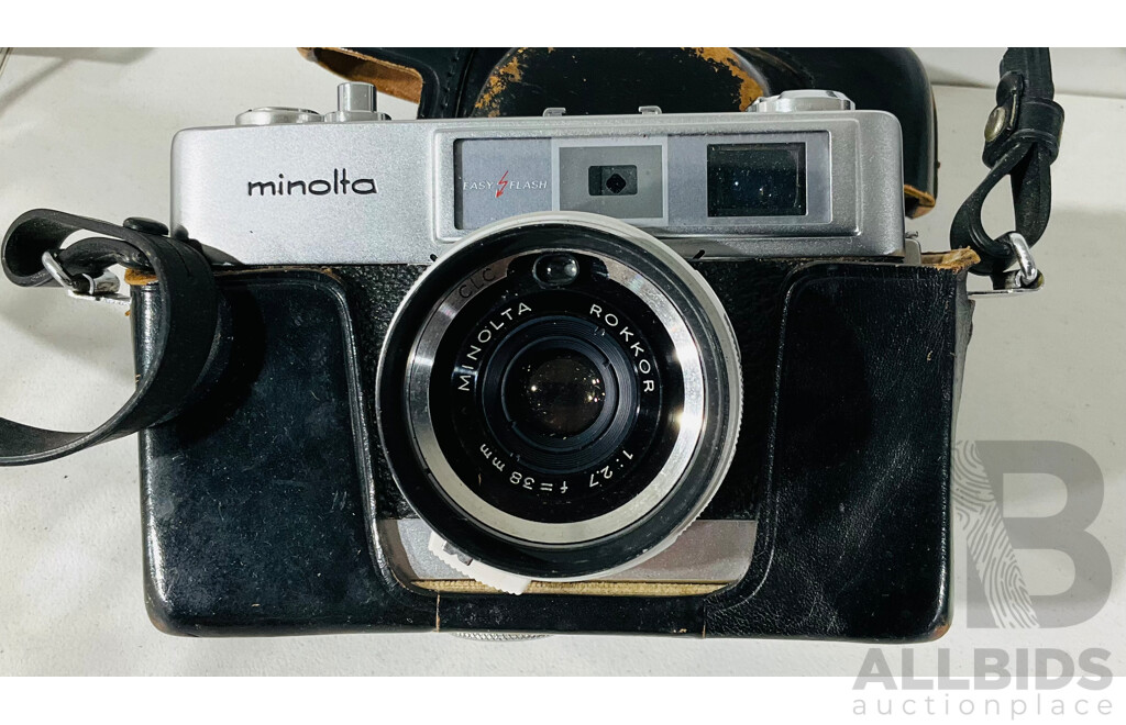 Retro 35mm Rangefinder Film Camera Minolta AL-F with Rokkor 38mm/ F2.7