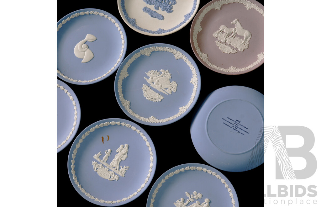 Collection Eight Wedgwood Jasperware Commemorative Plates