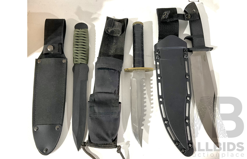 Three Utility Knives Including Two Made by Cold Steel