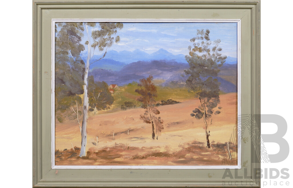 J Atkins, Bush Landscape, Oil on Board, Image 40 by 50cm