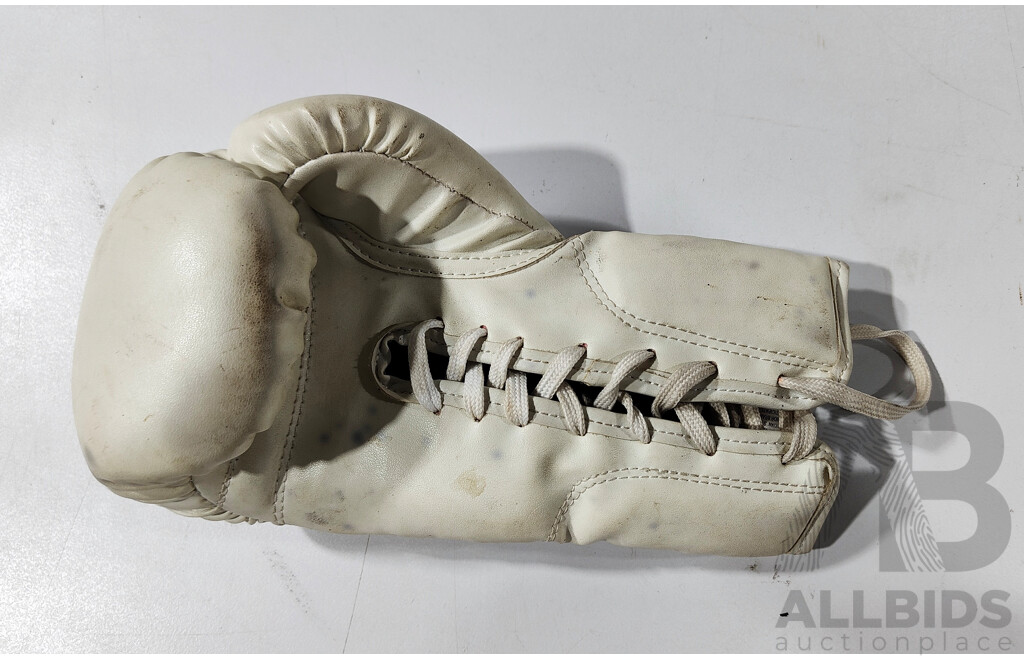 Signed White Leather Boxing Glove