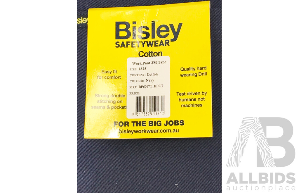 Bisley Workwear Taped Workpants Size 132S - Lot of 10