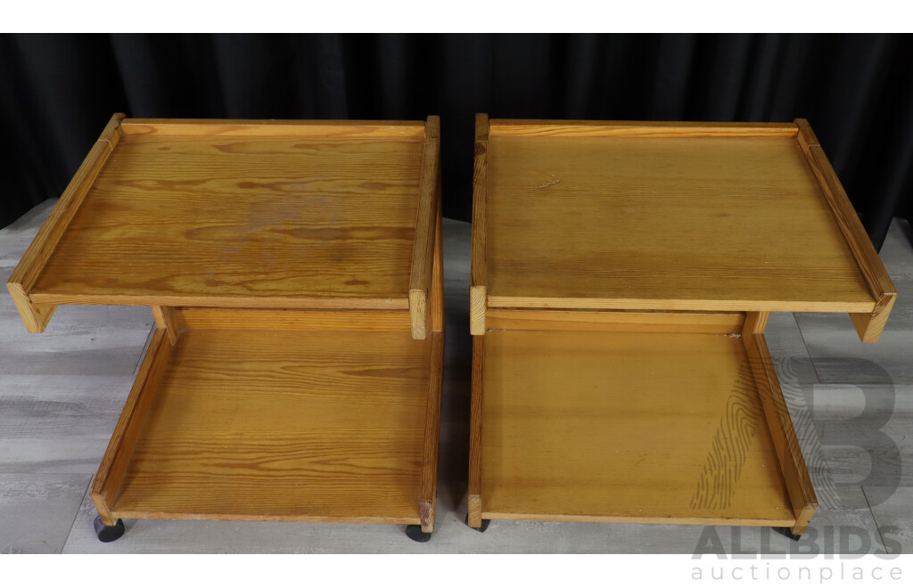 Pair of Vintage Pine Bimi Side Tables by Ikea