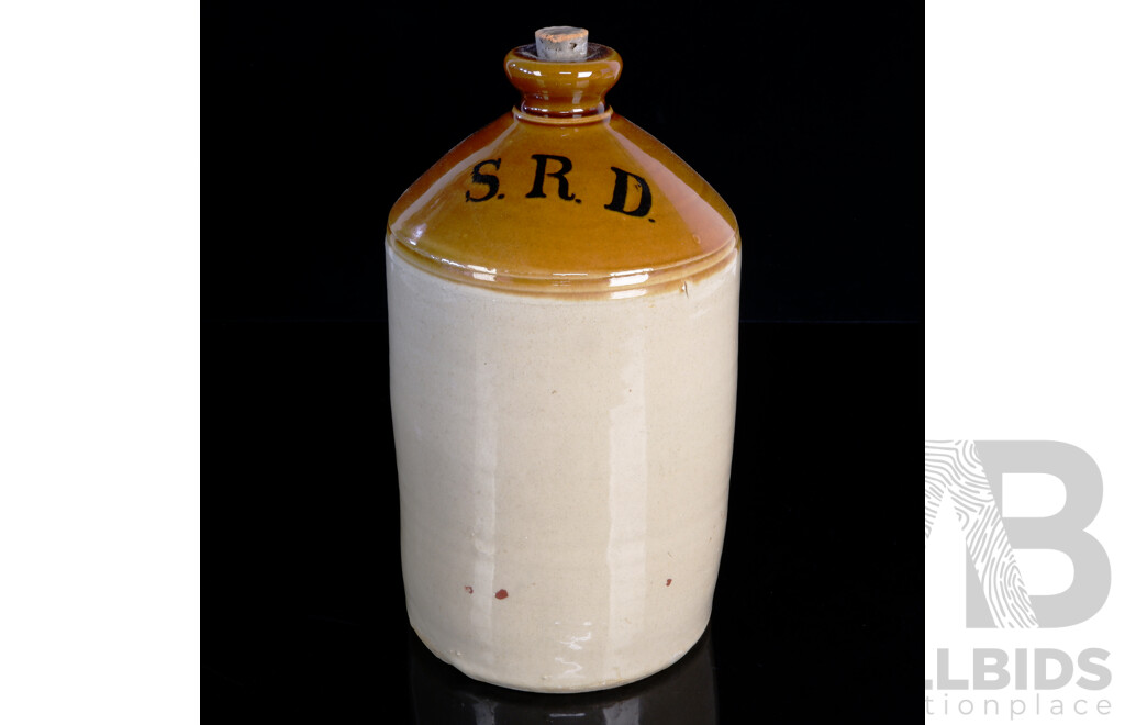 Vintage English Chesterfield Potteries Rum Ration Demi John