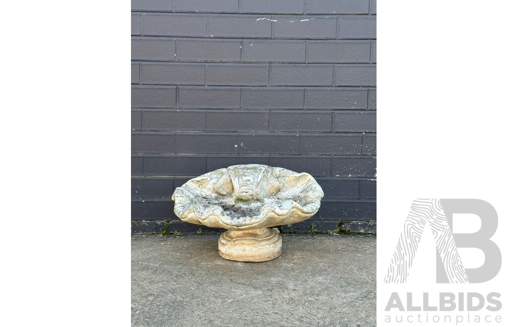 Large Painted Concrete Garden Clam