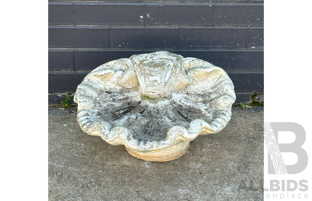 Large Painted Concrete Garden Clam