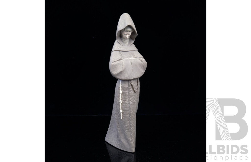Retried Lladro Porcelain Monk Figure with Gress Matt Finish, 2060