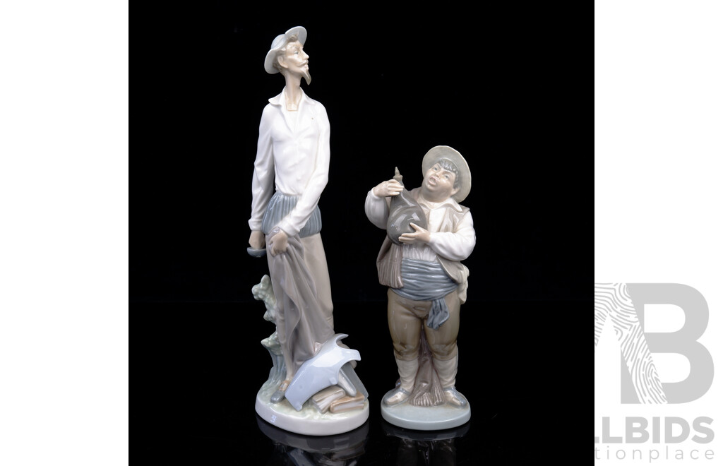 Lladro Porcelain Figures of Don Quixote and Sancho Panza