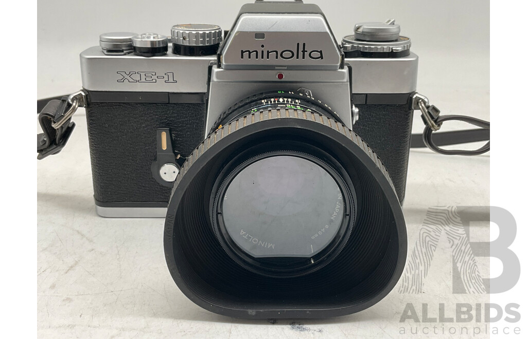 MINOLTA XE-1 Single Lens Camera  W/ MD Rokkor 50mm 1:1.7 Lens