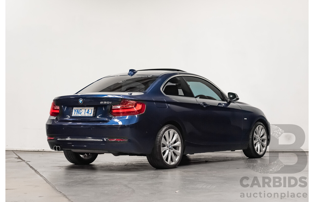 05/18 BMW 2 Series 230i LUXURY LINE RWD F22 LCI Auto MY18 2D Coupe Mediterranean Blue Metallic Turbo 2.0L