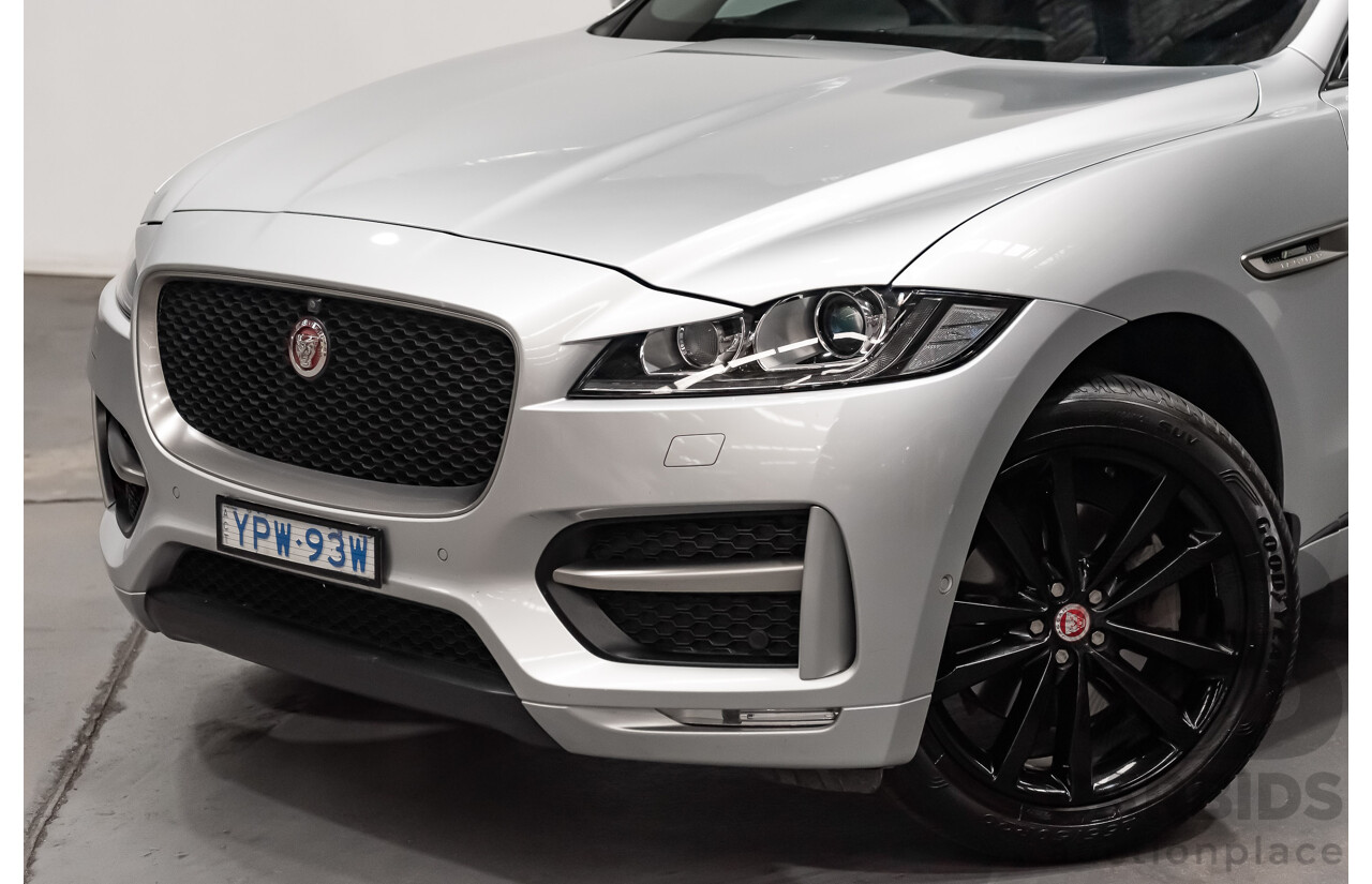 07/16 Jaguar F-Pace 30d R-Sport AWD 4D Wagon Rhodium Silver Turbo 3.0L