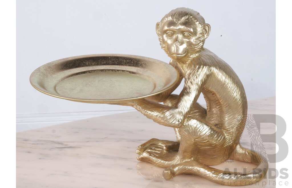 Compisite Gilt Monkey with Platter