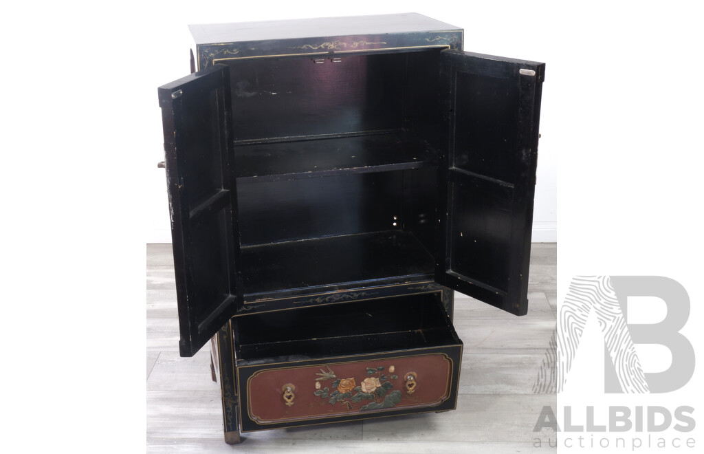 Chinese Two Door Cabinet with Stone Inlay