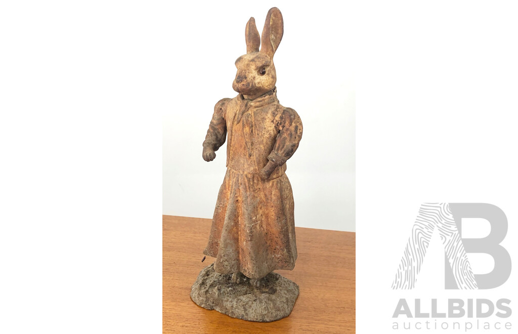Cast Iron Rabbit Statue
