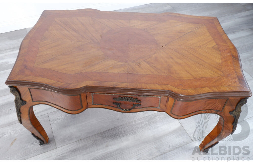 French Style Veneered Coffee Table with Ormilou Mounts
