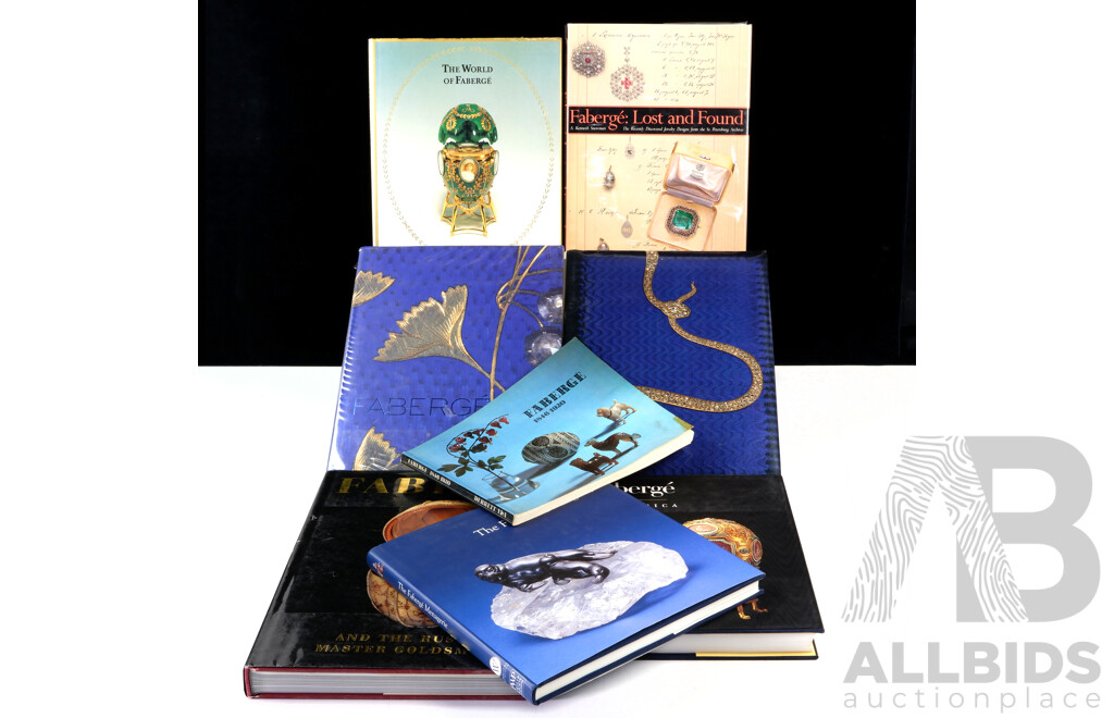 Good Collection Books Relating to Faberge, All Hardcover with the Exception One Soft Cover