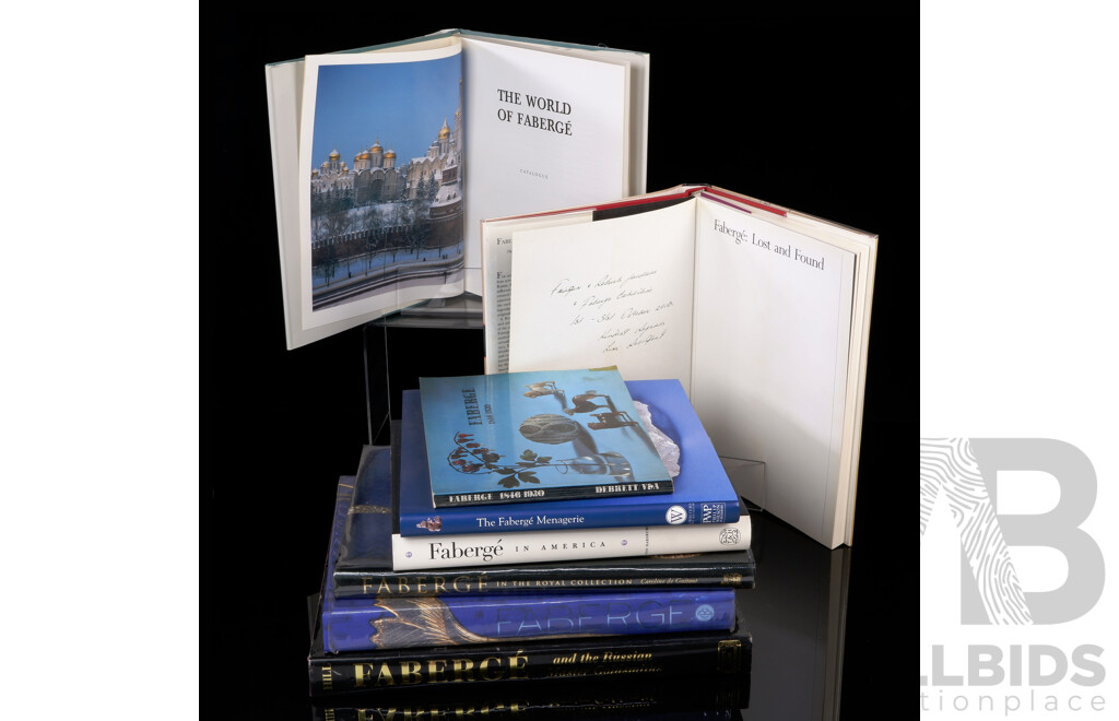 Good Collection Books Relating to Faberge, All Hardcover with the Exception One Soft Cover