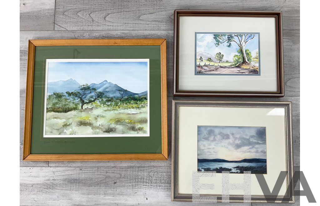 Angela Hillier, Spring in WA, Watercolour Together with a Sylvia Leach Watercolour and Another (3)