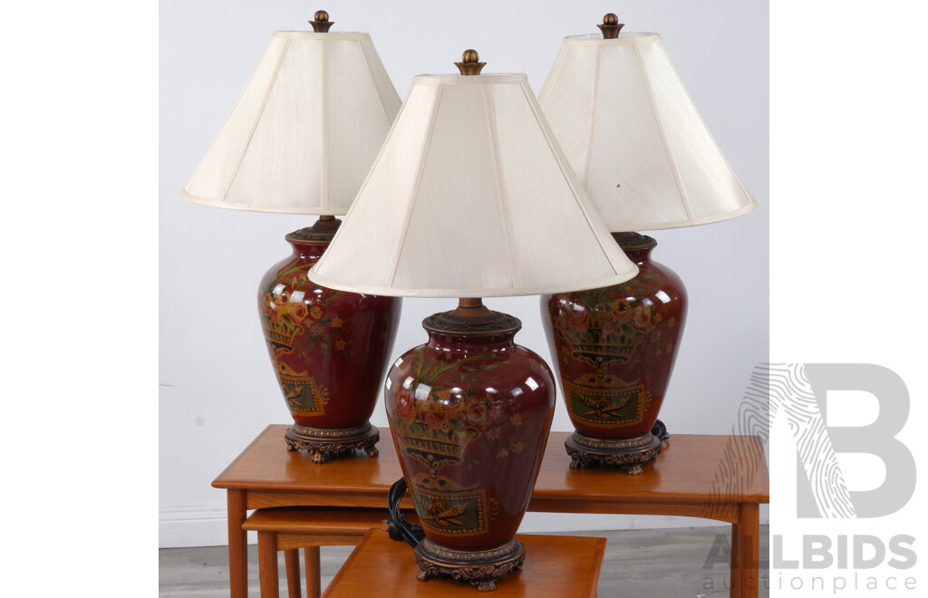 Three Chinoiserie Style Table Lamps