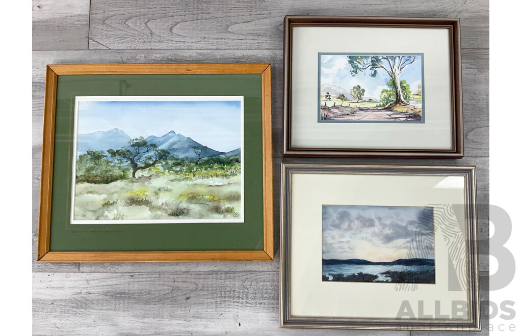 Angela Hillier, Spring in WA, Watercolour Together with a Sylvia Leach Watercolour and Another (3)