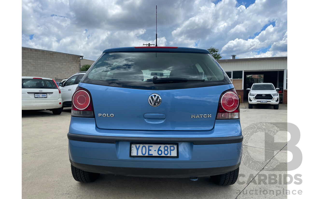 06/08 Volkswagen Polo MATCH FWD 9N MY08 UPGRADE 5D Hatchback Blue 1.6L