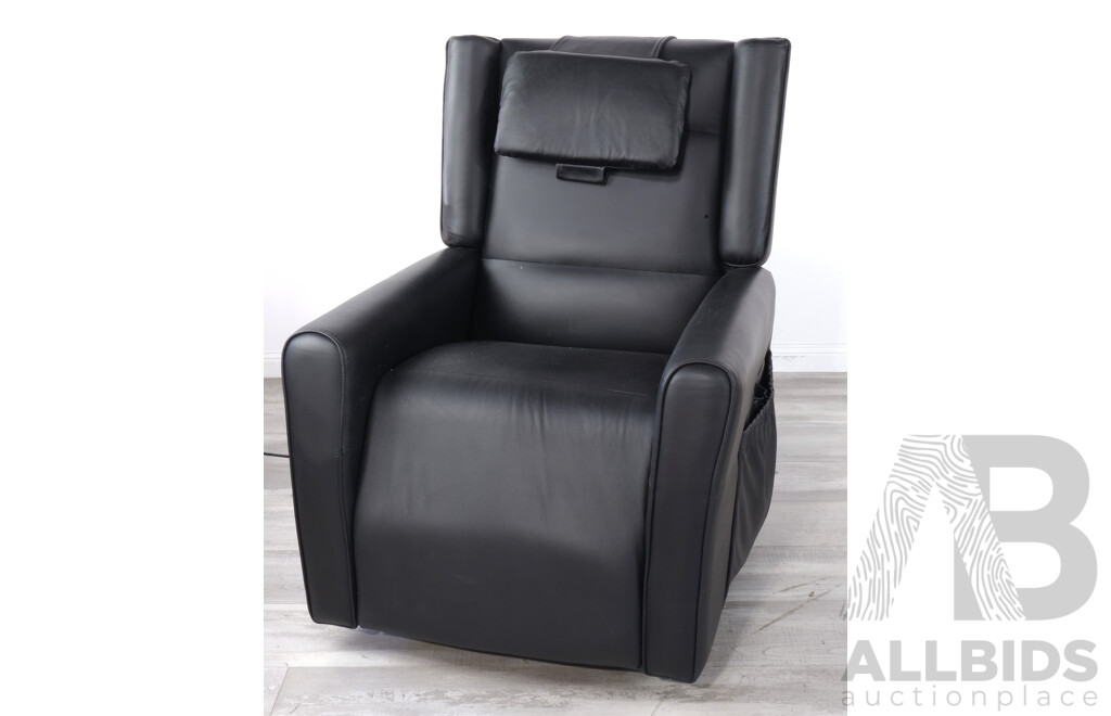 Black Leather Electric Reclining Armchair