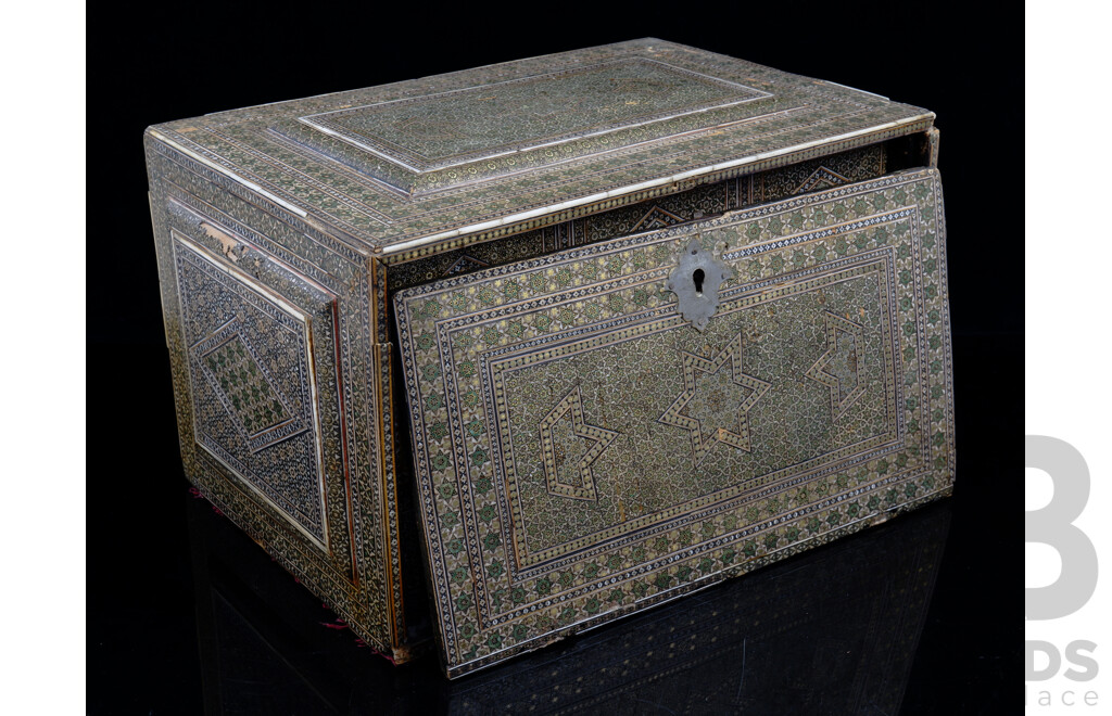 Antique Persian Hand Made Khatam Very Fine Mosiac Inlayed Six Drawer Jewellery Box