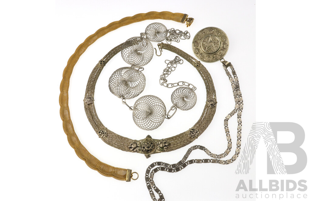 Vintage Necklets and Double Sided Mexican Zodiac Pendant