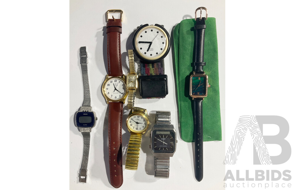 Collection of Vintage Watches Including Swatch & Seiko