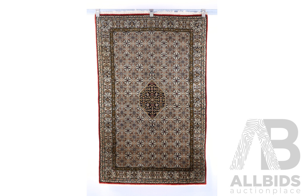 Very Fine Hand Knotted Persian Silk Rug with Paisley Design