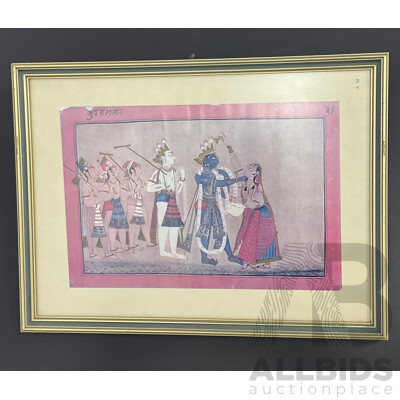Six Framed Reproduction Indian Antique Miniatures