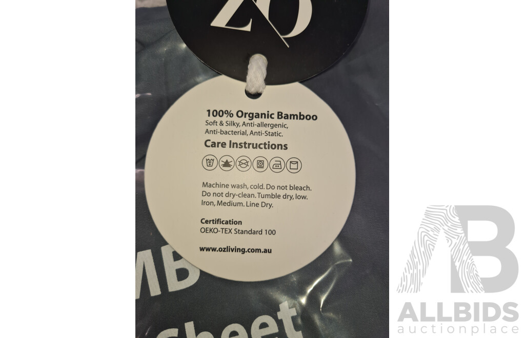 OZ LIVING Bamboo Flat Sheet Charcoal (Double) 400TC - ORP$110