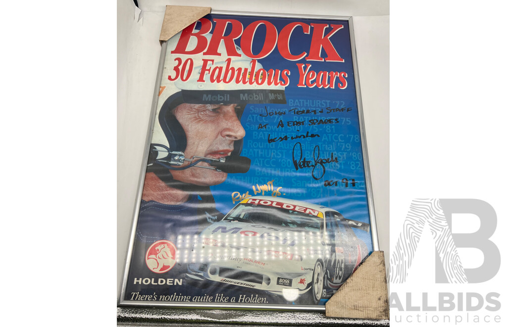 Peter Brock Memorabilia (Including 3 Videos, 1 Book & 1 Framed Poster)