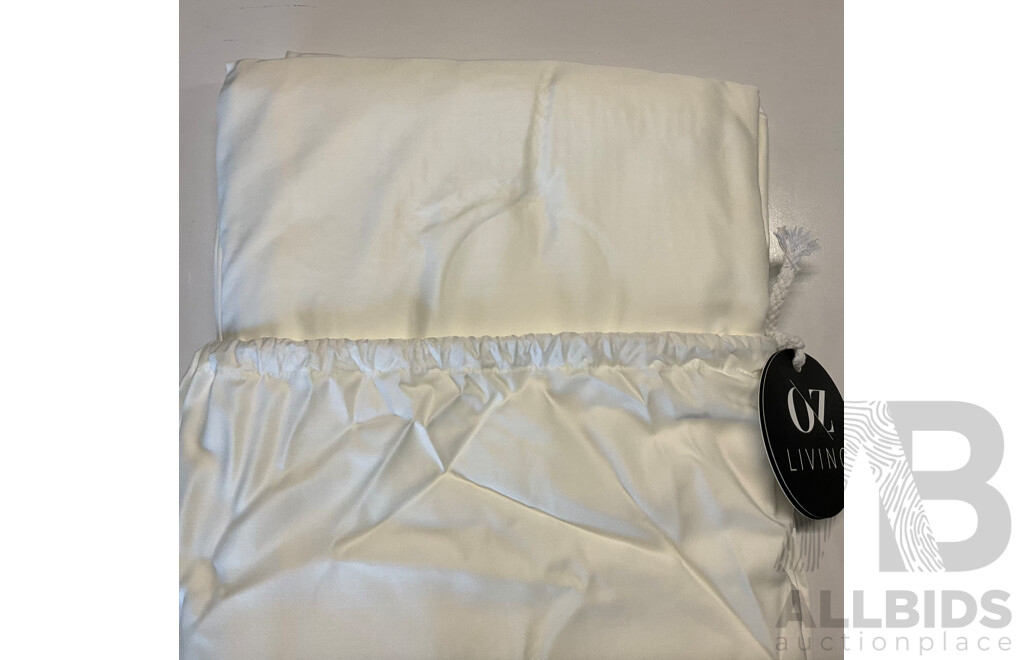OZ LIVING Bamboo Fitted Sheet Set Beige (Double) 400TC - ORP$170