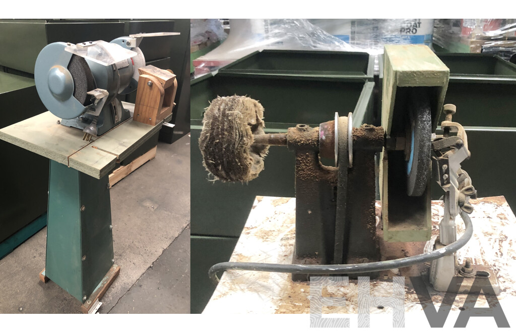 Glentanner HE6 Electric Bench Grinder and Another Vintage Bench Grinder
