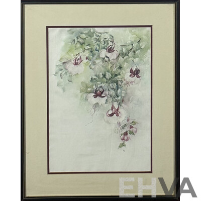 Bradford, (Date Unknown), Trio of Framed Floral Paintings, Mixed Media Watercolour and Other, 59 x 46 cm (largest Frame) (3)