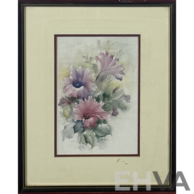 Bradford, (Date Unknown), Trio of Framed Floral Paintings, Mixed Media Watercolour and Other, 59 x 46 cm (largest Frame) (3)