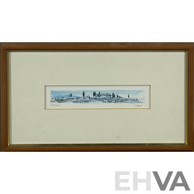 Artists Unknown, (20th Century, Italian), Riflessi/Reflections (Venezia) & Toscana, Hand Coloured Etching & Print of Original Watercolour, 22 x 37 cm (largest frame) (2)