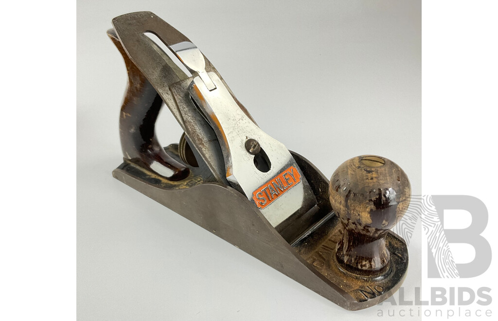 Vintage Stanley Number Four Smoothing Plane with Original Box and Wrapping