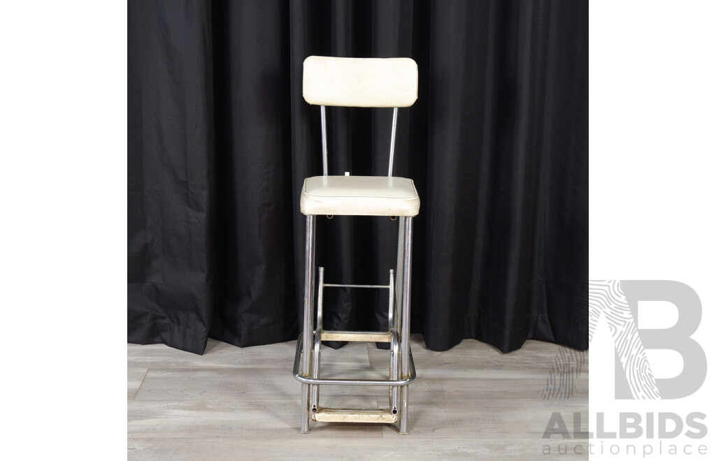 Vintage Chrome Based Highback Step Stool