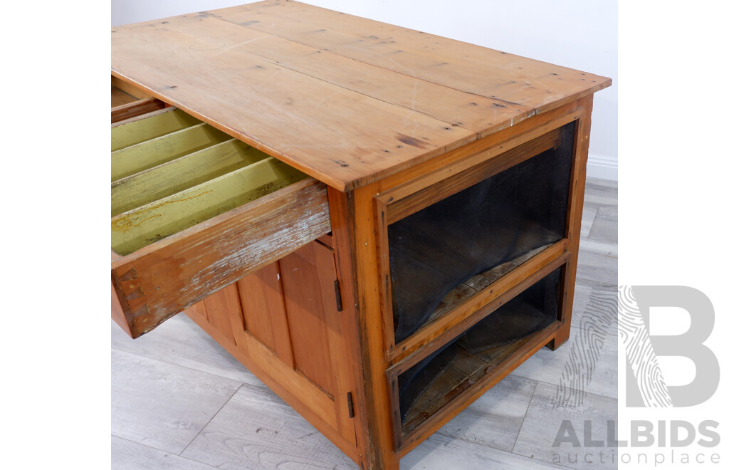 Large Antique Pine Meat Safe