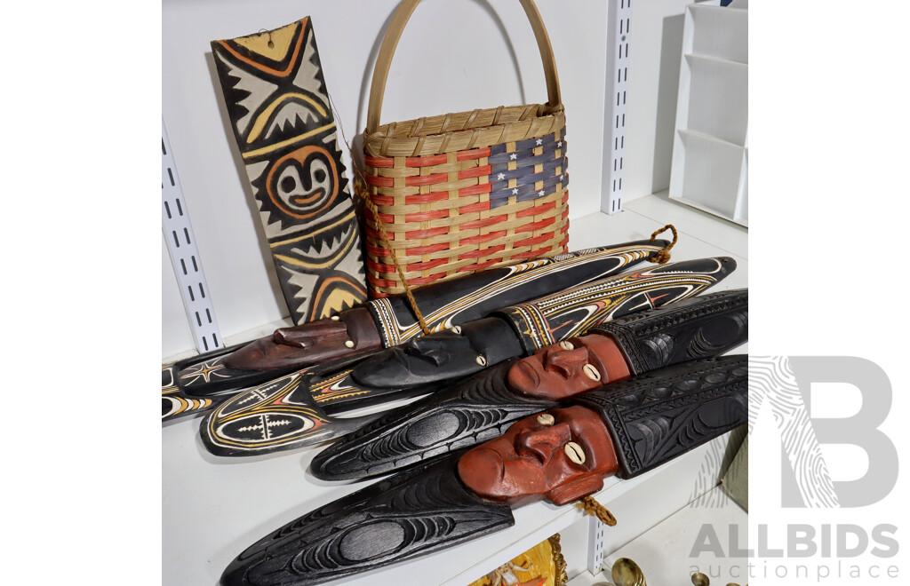 Collection PNG Hand Painted Traditional Wooden Masks