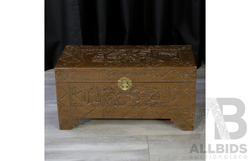 Small Carved Camphorwood Trunk