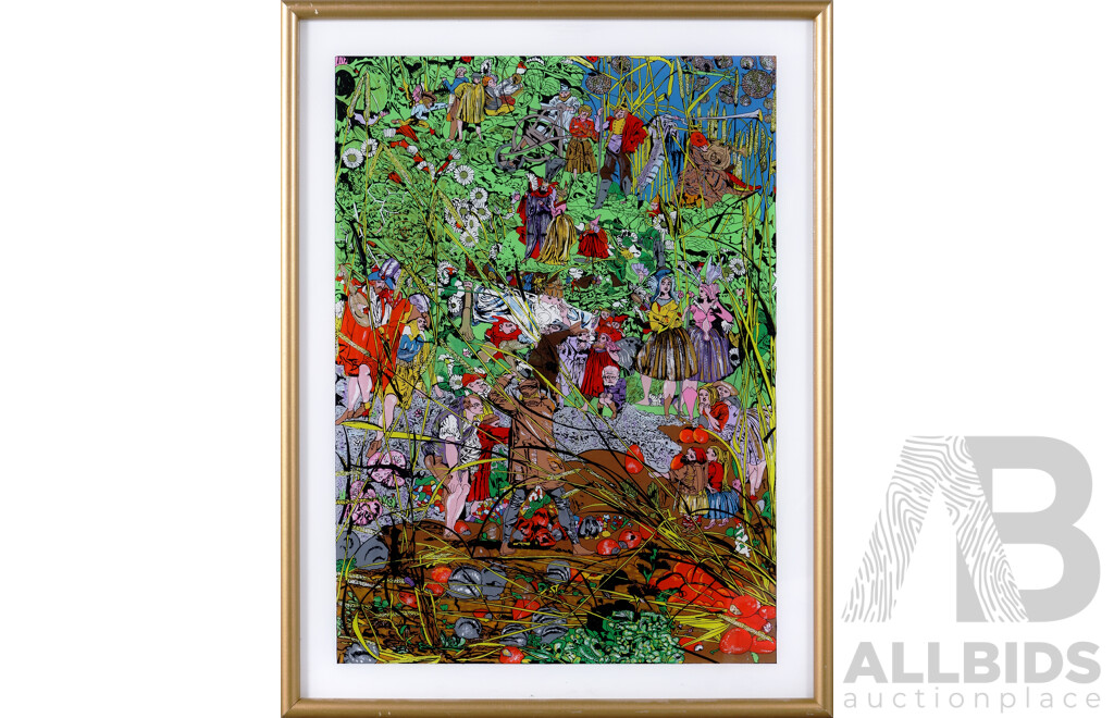 Artist Unknown, The King and His Miniature Kingdom, Colour Poster Print with Gold Embellishment, 63 x 48 cm (frame)