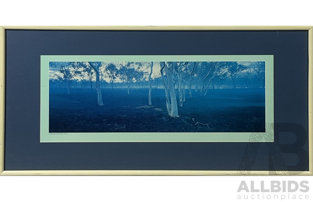 Artist Unknown, Grassfire, Pine Creek, Northern Territory, Reproduction Colour Print of Original Photograph, 50 x 105 cm (frame)