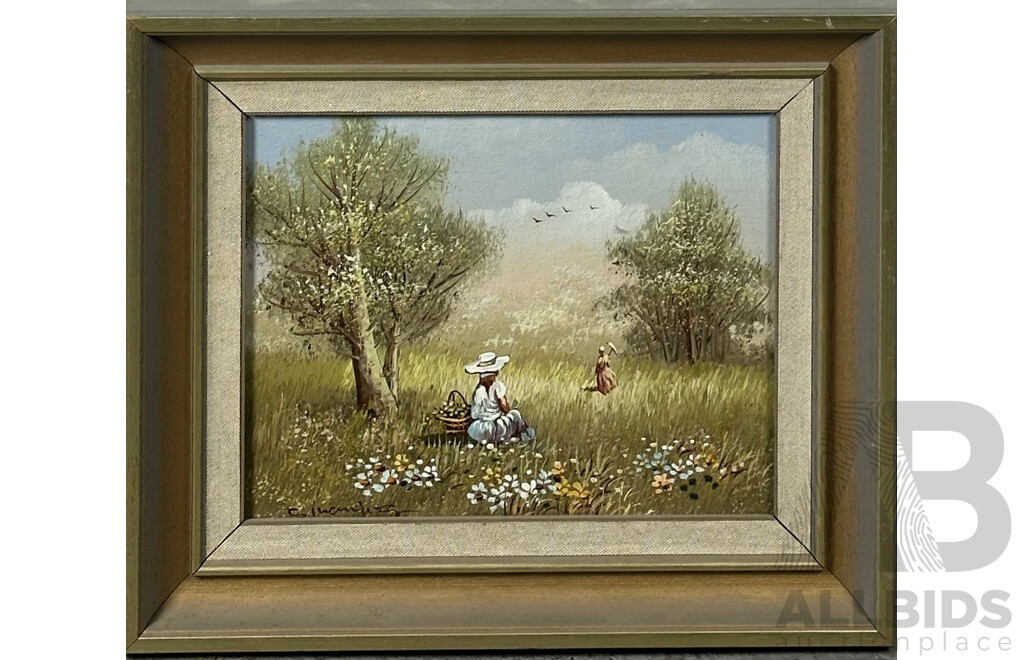 Artist Unknown - Picnic Scene, Oil on Board