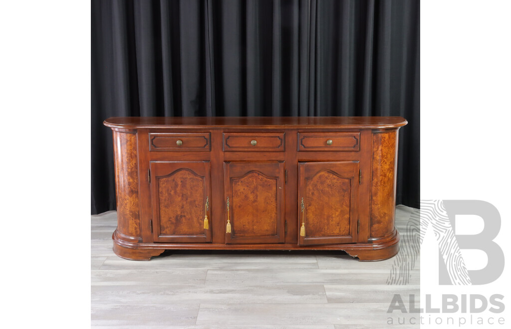 Italian Bur Finish Sideboard